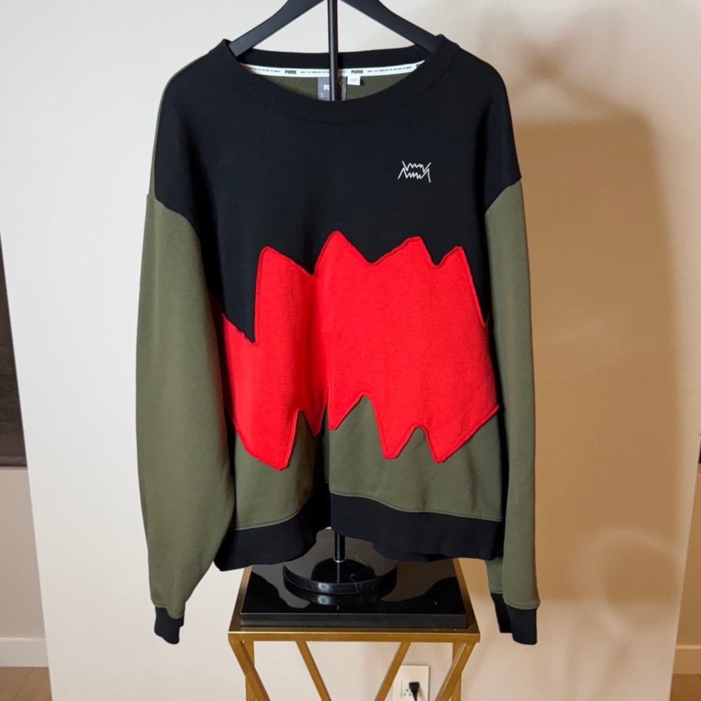 Puma Black, Red, and Green Crewneck Sweater